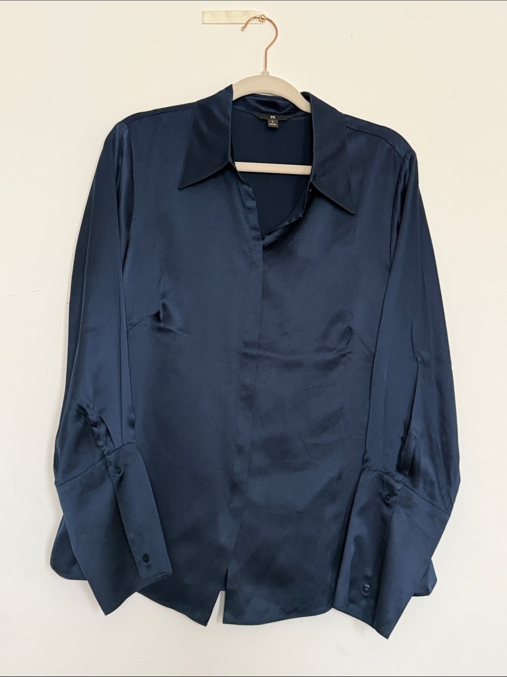 Banana Republic Navy Silk Blouse Large